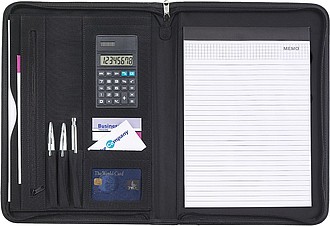 Konferenční desky A4 s kalkulačkou, černé - reklamní desky