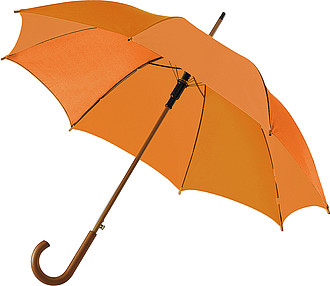 ACHILLE Automatický deštník s dřevěnou rukojetí, tmavě modrý