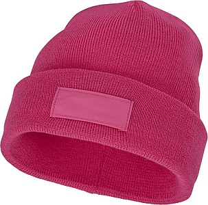 Akrylová čepice Boreas protáhlého tvaru (beanie), růžová