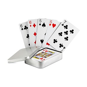 AMIGO Klasické hrací karty v plechovce - klíčenky s potiskem
