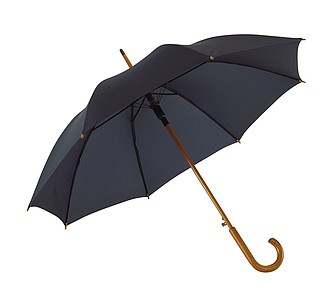 Automatický deštník, nám. modrá, dřevěná rukojeť, pr. 103 cm - reklamní deštníky