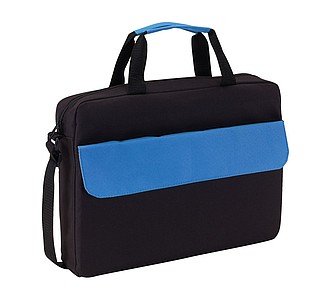 BALROG Černá taška na dokumenty s modrou klopou na přední kapse - tašky s potiskem