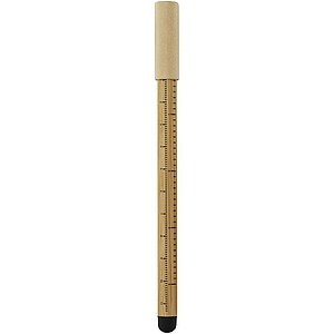 Bambusové bezinkoustové pero s pravítkem a stylusem - propisky s potiskem