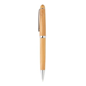 Bambusové kuličkové pero s černou náplní a bambusovým pouzdrem