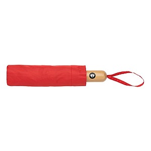 Bambusový automatický deštník Impact AWARE™ RPET 190T, průměr 94 cm, červená