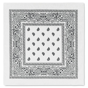 BANDIDA multifunkční bavlněný šátek čtvercového tvaru. 90 gr/m2, bílý