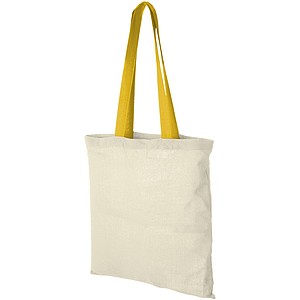 Bavlněná nákupní taška s barevnými uchy, přírodní/žlutá