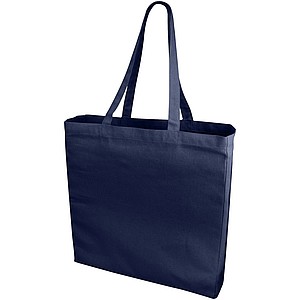 Bavlněná nákupní taška se zpevněným dnem, námořní modrá