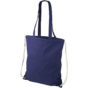 Bavlněná taška 2v1 se stahovací šňůrkou, námořní modrá