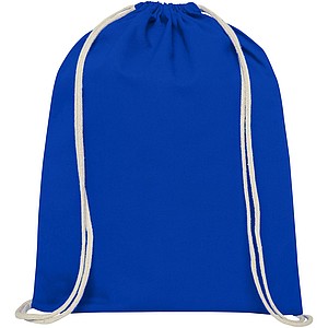 Bavlněný stahovací batoh, modrý