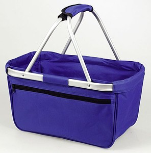 BERNARD Skládací nákupní košík s kapsou na zip, královsky modrý