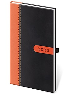 Bora 2025 diář kapesní, černo oranžový