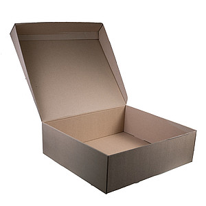 BOXELA Krabice bez potisku 37 x 34 x 11 cm, hnědá, e-vlna, velká - taška s vlastním potiskem