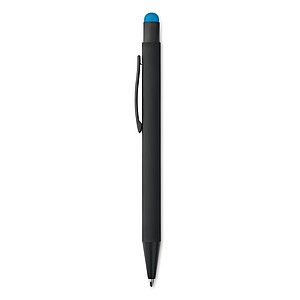 Černá hliníková propiska, vylaserované logo je stejné barvy jako stylus, modrá n., tyrkysová