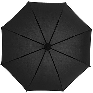 Černý automatický deštník s barevnými detaily, královská modrá