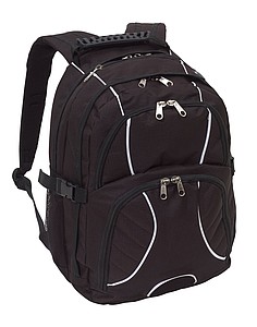 Černý batoh s polstrovanou kapsou na notebook