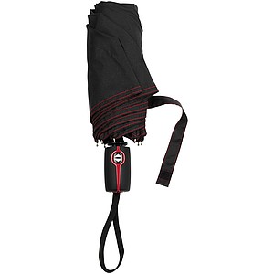 Černý skládací deštník s barevným kontrastem, průměr 96 cm černá/červená