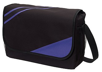 CITYNO Černá taška na rameno s fialovými pruhy