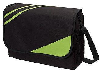 CITYNO Černá taška na rameno s zelenými pruhy