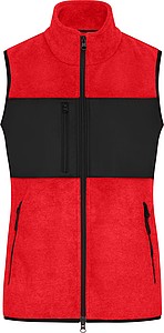 Dámská fleecová vesta James & Nicholson, červená, L