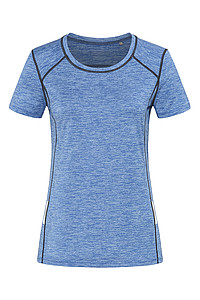 Dámské tričko STEDMAN RECYCLED SPORTS -T REFLECT WOMEN, modrý melír, S - dámská trička s vlastním potiskem