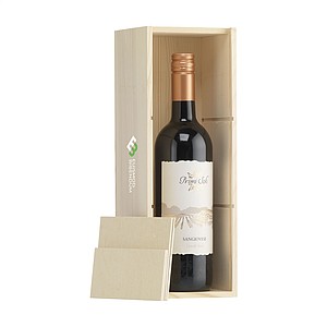 Dárková dřevěná krabice na víno nebo truhlík na bylinky