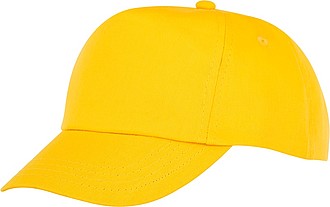 Dětská pětipanelová bavlněná čepice Feniks, žlutá