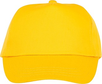 Dětská pětipanelová bavlněná čepice Feniks, žlutá
