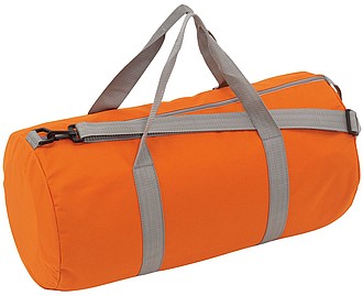 GARNET Válcovitá sportovní taška s šedými popruhy, oranžová
