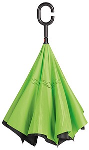 Holový deštník, automatický s opačným otvíráním, černo zelený