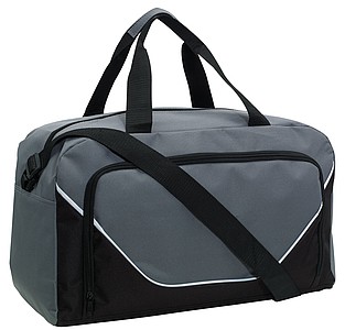 JORDANINO Sportovní taška s přední kapsou na zip, černo šedá