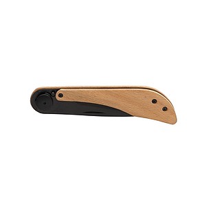 Kapesní nůž s dřevěnou střenkou a klipem za opasek