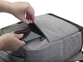 KEFUR Cestovní batoh se vstupem na USB, světle šedá