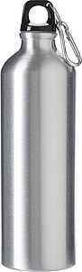 KELOTA Hliníková láhev na vodu s karabinou, 750 ml, stříbrná