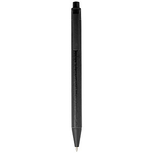 Kuličkové pero s černou náplní z recyklovaného papíru, černé - reklamní předměty