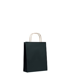 MYRNA malá Malá papírová dárková taška, černá - taška s vlastním potiskem