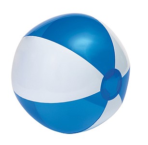 Nafukovací plážový míč, 6 panelů, bílo modrý - reklamní předměty