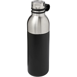 Nerezová sportovní láhev s vakuovou izolací, objem 590 ml, černá - reklamní předměty