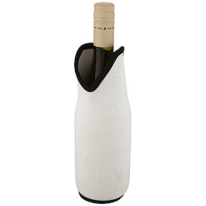 Obal na láhev vína z recyklovaného neoprenu, bílý - reklamní předměty