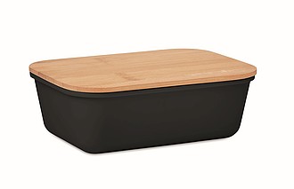 Obědová krabička s bambusovým víčkem, objem 1l, černá