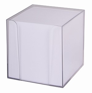 OMITARA Plastová krabička s lístky na poznámky, transparentní - reklamní papírové kostky