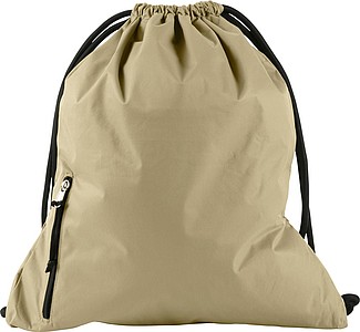 PANGOR Stahovací batoh s kapsičkou na zip, béžová - batoh s potiskem