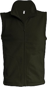 Pánská mikrofleecová vesta Kariban fleece vest men, vojenská tmavá zelená, vel. L