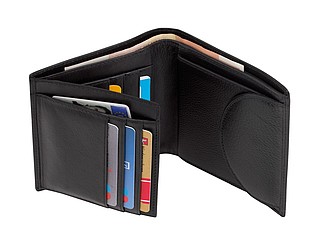 Pánská peněženka, černá - kožená peněženka s vlastním potiskem