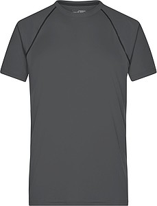 Pánské sportovní tričko James Nicholson sports T-shirt men, antracitová/černá, vel. M