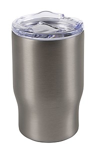 PAVAN Cestovní termohrnek, nerezový s průhledným víčkem, stříbrná