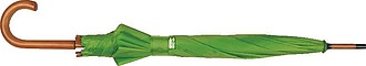 PERIL Automatický deštník z recyklovaného polyesteru, dřevěná rukojeť, zelená