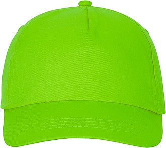 Pětipanelová bavlněná čepice Feniks, jasně zelená