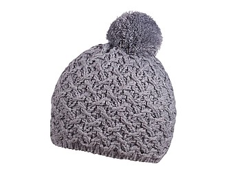 Pletená zimní čepice s výrazným vzorem, šedá
