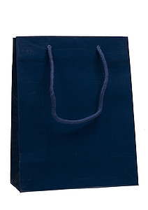 PRIMATA Papírová taška 22 x 10 x 27,5 cm, lamino lesk, modrá - taška s vlastním potiskem